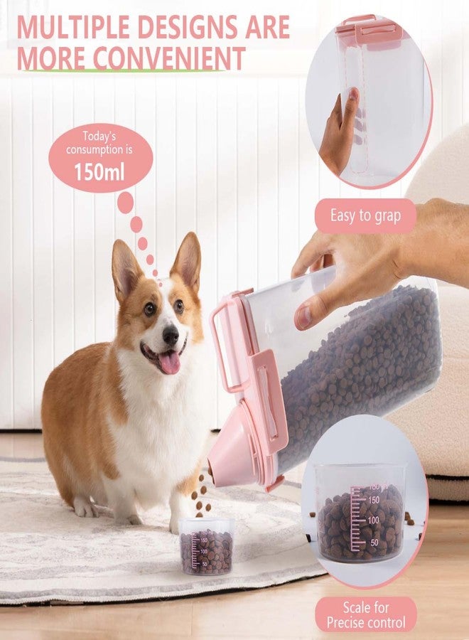 SenseYo 2.5lb Pet Food Storage Container with Measuring Cup, 3L Cat Food Storage Container Dog Food Storage BPA Free for Small Dog, Cat, Bird (Pink) - Image 4